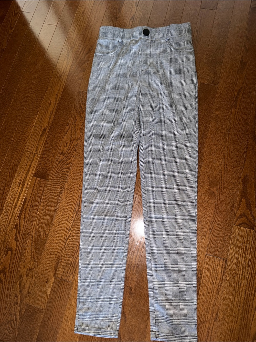 Revamped Gray Plaid Slim Chinos